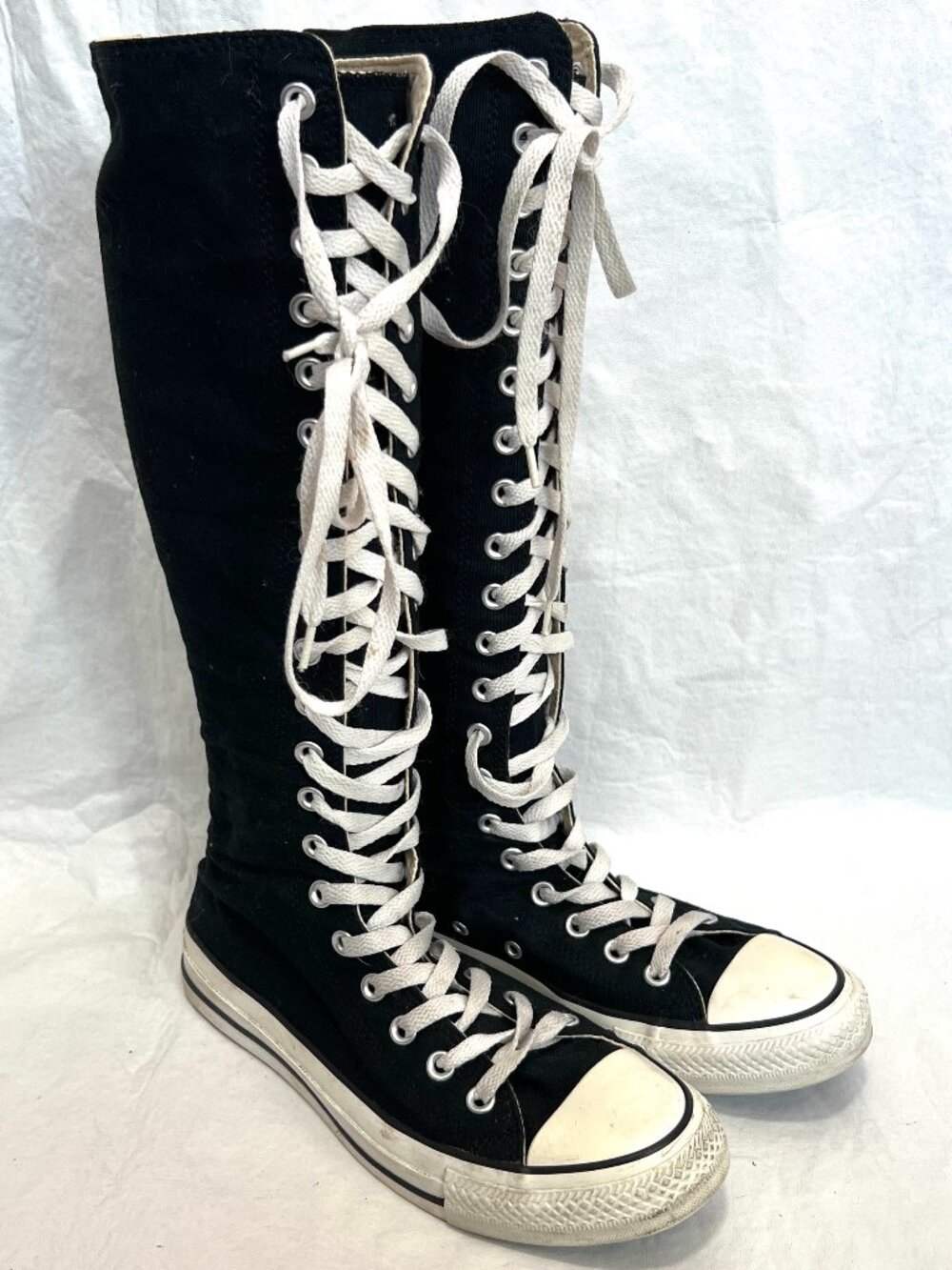 Converse Knee High Tall sneakers XXHI Shoes Black canvas womens 9 y2k boots zip